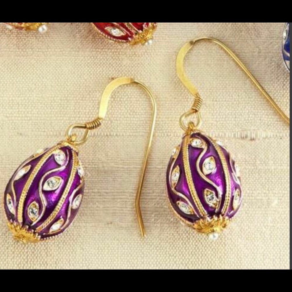 🌹Faberge Egg Earrings 🌹Purple
